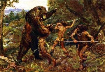 クマを狩る Oil Paintings